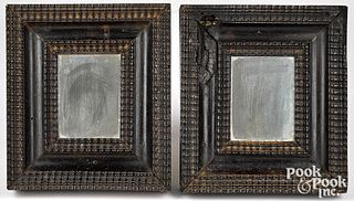 Near pair of Dutch ebonized mirrors, early 18th c.