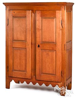 Pine wall cupboard, 19th c., probably Canadian
