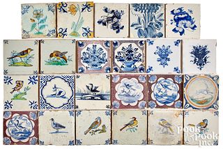 Twenty-three Delft tiles, 18th c.