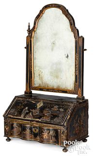 Queen Anne Japanned dressing mirror, mid 18th c.