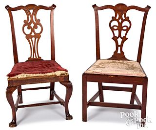 Two New England dining chairs, 18th c.