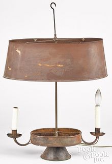 Tin bouillotte lamp, early 20th c.