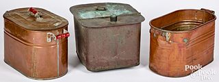 Three copper tubs, 19th c.