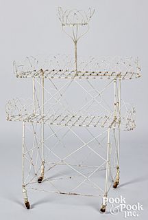 Wire plant stand, early 20th c.