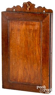 Mahogany hanging lock box, early 19th c.