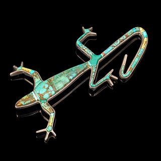 Charles Loloma, Silver and Turquoise Lizard, ca. 1975