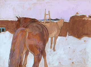 Susan Hertel, Horses, Ladder and Adobe