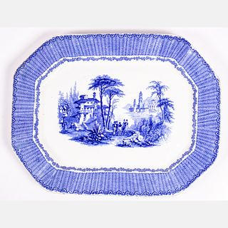 W.Adams and Co. England Blue and White Transfer Printed Ironstone Platter