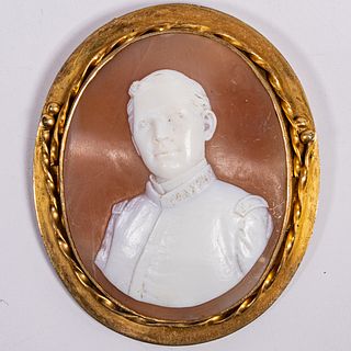 A Civil War Portrait Cameo Brooch, 19th Century