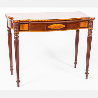 Veneer Sheraton Console Cards Table in the Style of Thomas Seymour