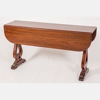 A Scottish Carved Mahogany Ship's Drop Leaf Table 