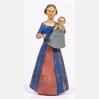 A Spanish Colonial Wood Figure, 19th Century