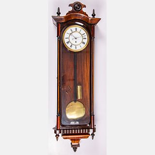 Victorian Mahogany and Rosewood Regulator Clock