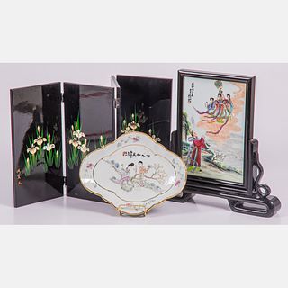Chinese Porcelain and Lacquered Decorative Items