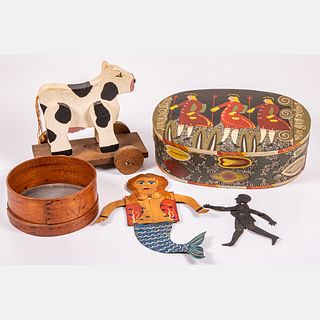 Folk Art Painted Wood and Metal Decorations