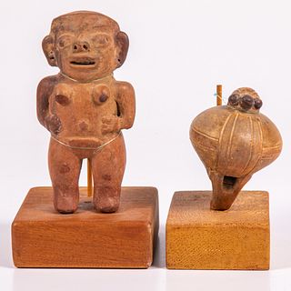 Two Pre-Columbian Redware Pottery Figures