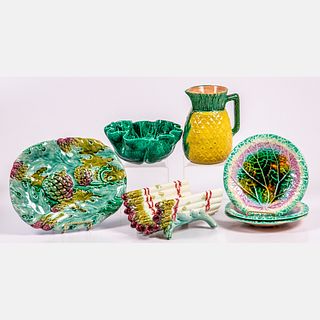 English, French and American Majolica Serving Items