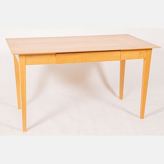 Contemporary Maple Desk with Single Drawer