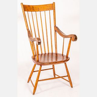 American Chestnut Bamboo-Turned Windsor Arm Chair