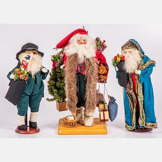 Three Sinterklass and Father Christmas Figures