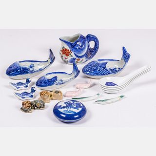Chinese and Japanese Blue and White Porcelain Items