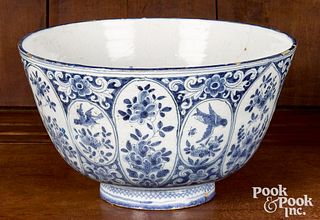 English blue and white Delft punch bowl