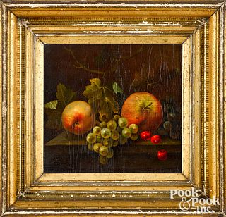 American oil on board still life with fruit