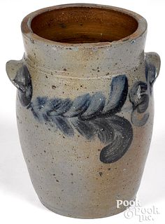Mid Atlantic stoneware crock, 19th c.