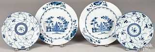 Two pairs of Chinese export blue and white plates
