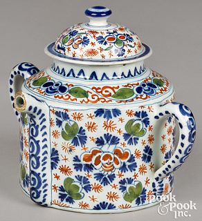 Dutch polychrome Delft posset pot, 18th c.