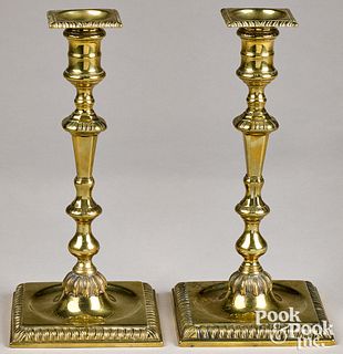 Pair of large English Chippendale candlesticks