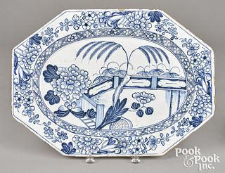 Rare Delft blue and white octagonal platter