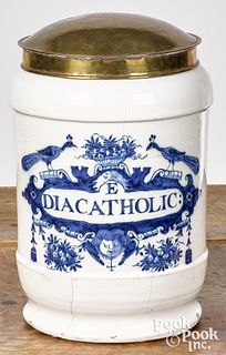 Dutch blue and white Delft apothecary jar