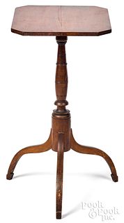 New England cherry and birch candlestand, ca. 1800