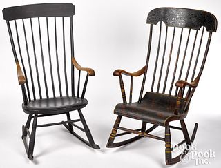 Two New England painted rocking chairs, 19th c.