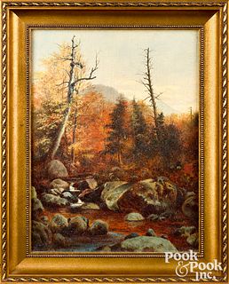 Pair of American oil on canvas landscapes, 19th c.