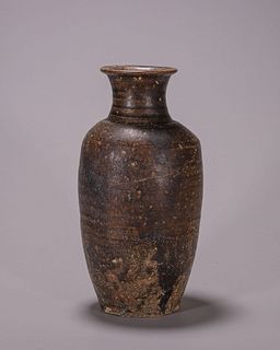 A black glazed porcelain vase