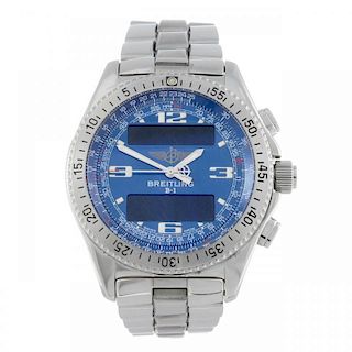 BREITLING - a gentleman's Professional B-1 bracelet watch. Stainless steel case with calibrated beze