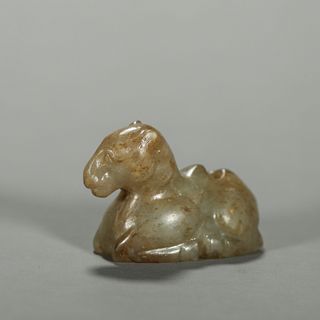 A Hetian jade sheep ornament