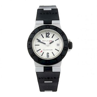 BULGARI - a lady's Diagono Aluminium wrist watch. Aluminium case with rubber bezel. Reference AL 29
