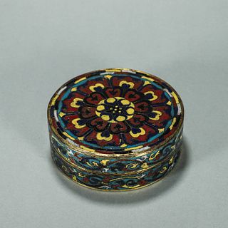 A flower patterned cloisonne box
