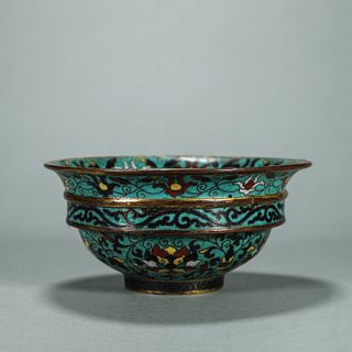 A flower patterned cloisonne bowl