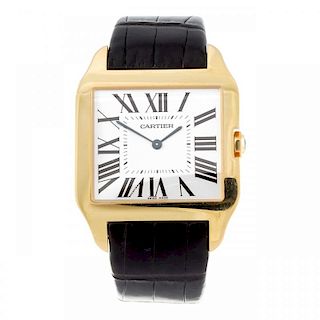 CARTIER - a Santos Dumont wrist watch. 18ct rose gold case. Reference 2650, serial 368892CE. Signed