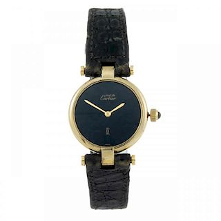 CARTIER - a Must De Cartier wrist watch. Gold plated silver case. Numbered 152315 18. Signed quartz