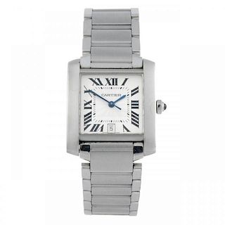 CARTIER - a Tank Francaise bracelet watch. Stainless steel case. Reference 2302, serial 812447CD. Si