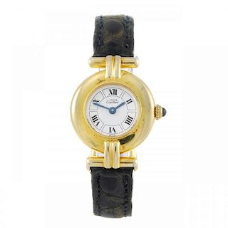 CARTIER - a Must de Cartier Rivoli wrist watch. Gold plated silver case. Reference 1902, serial CC37