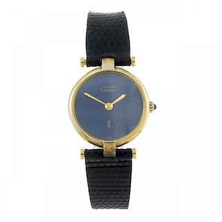 CARTIER - a Must de Cartier wrist watch. Gold plated silver case. Numbered 18 035727. Signed quartz