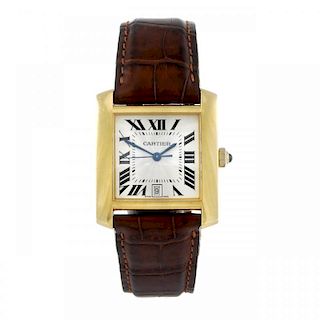CARTIER - a Tank Francaise wrist watch. 18ct yellow gold case. Reference 1840, serial 682471CD. Sign