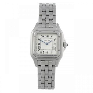 CARTIER - a Panthere bracelet watch. Stainless steel case. Reference 1320, serial R020199. Signed qu