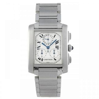 CARTIER - Tank Francaise Chronoflex bracelet watch. Stainless steel case. Reference 2302, serial BB1